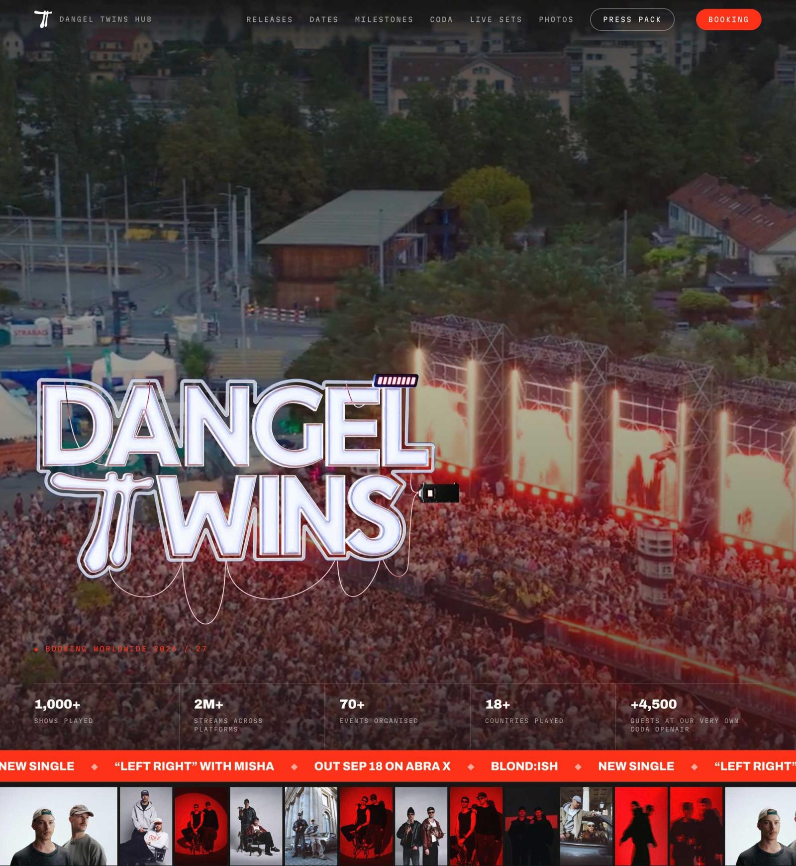 Dangel Twins — Homepage screenshot