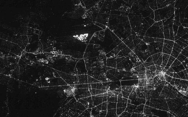 Berlin by night from above